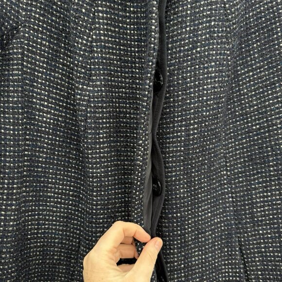 Ann Taylor Wool Blend Tweed Swing Coat in Navy Comfort Business Cocktail Large - Picture 5 of 11